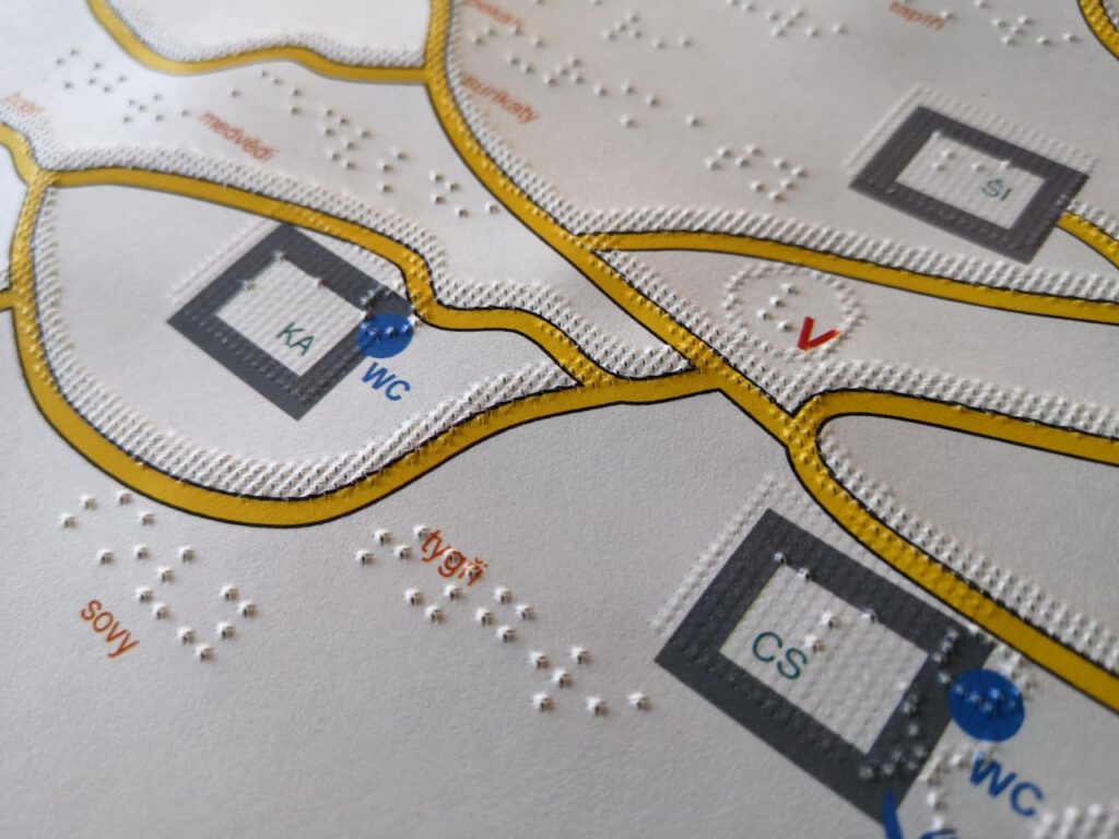 Hmatová mapa Zoo Brno